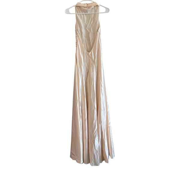 Reformation Roy Satin Dress Fior Di Latte - Picture 8 of 12